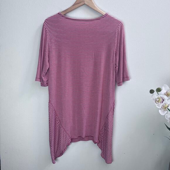 Soft Surroundings Terra Orange & White Striped Tunic Women's Size Medium - Picture 2 of 7